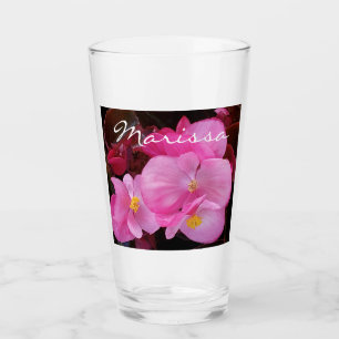Foto der Hübschen rosa Blume Name hinzufügen Glas