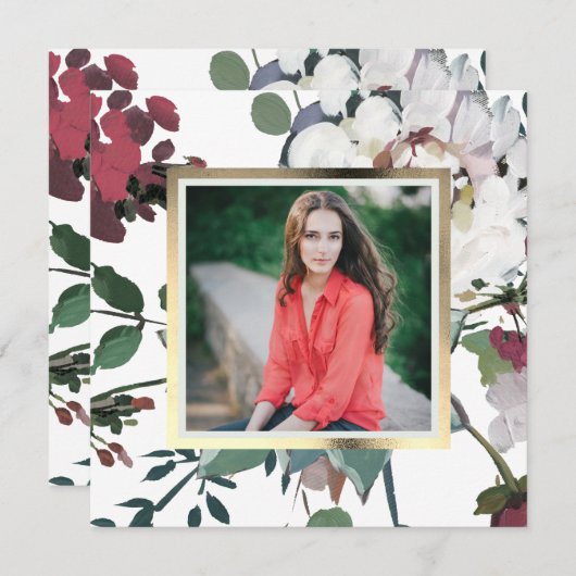 Foto der hübschen und schicken Blumenstube Einladung (Vorne/Hinten)