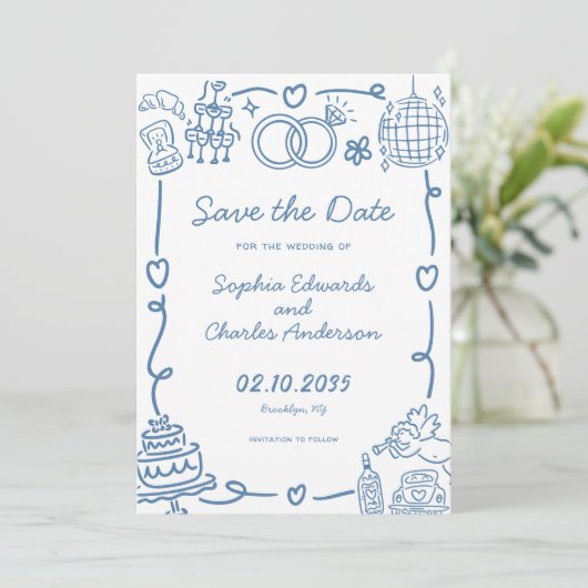 Foto der Illustration Save The Date (Stehend Vorderseite)