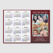 Foto der Kalenderfamilie 2026 Modernes Rotes Magne Magnetkarte (Vorderseite)