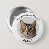 Foto der Katze und Name Paw-some Friend Button (Vorne & Hinten)