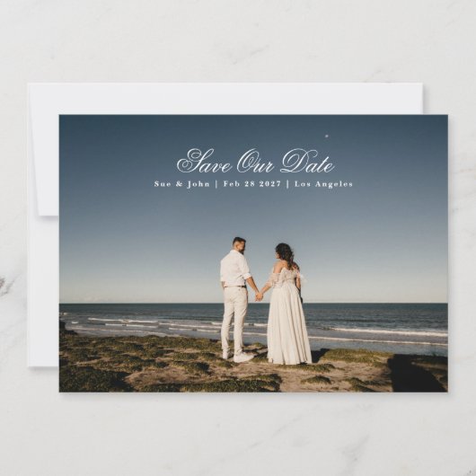 Foto der klassischen Kalligraphie Save The Date (Vorderseite)