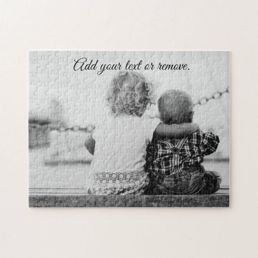 Foto der Kleinschwester, die ihren kleinen Bruder Puzzle (Horizontal)