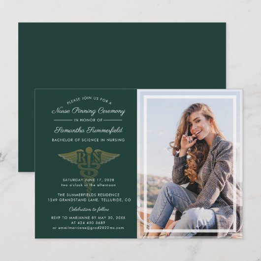 Foto der Krankenpflege Abschluss 2025 Party Einladung (Vorne/Hinten)