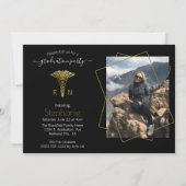 Foto der Krankenpflege Black Gold Abschluss Einladung (Vorderseite)