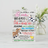 Foto der Landtiere Geburtstagsfeier Einladung (Stehend Vorderseite)