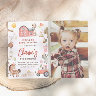 Foto der Landtiere zum Geburtstag Einladung