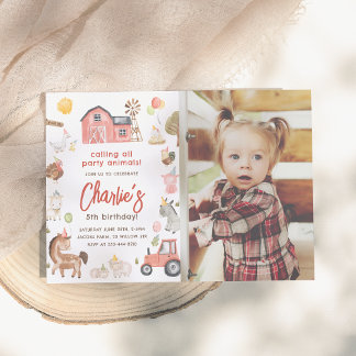 Foto der Landtiere zum Geburtstag Einladung