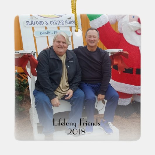 Foto der lebenslangen Freunde 2 2 Jahr 2 versah Keramikornament (Vorderseite)
