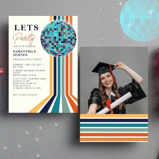 Foto der letzten Dance Retro Graduation Party Einladung