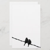 Foto der Liebe-/Spatzen-Paar-B&W Briefpapier (Vorne/Hinten)