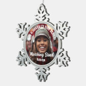 Foto der Marching Band - Geschenk für die High Sch Schneeflocken Zinn-Ornament (Rechts)