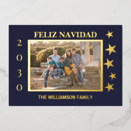 Foto der Marine Feliz Navidad Gold Foil Folien Feiertagskarte
