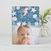 Foto der Meerjungfrau-Marine Dankeschön Karte (Stehend Vorderseite)