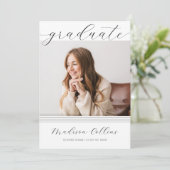 Foto der Minimalistisch Lines Graduation Party Einladung (Stehend Vorderseite)