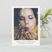 Foto der Minimalistischen Graduierungspartei Einladung (Stehend Vorderseite)