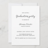 Foto der Minimalistischen Graduierungspartei Einladung (Rückseite)