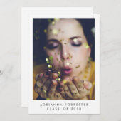 Foto der Minimalistischen Graduierungspartei Einladung (Vorne/Hinten)