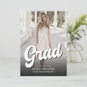 Foto der Minimalistischen Graduierungspartei Einladung (Stehend Vorderseite)