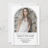 Foto der Minimalistischen Graduierungspartei Einladung (Rückseite)