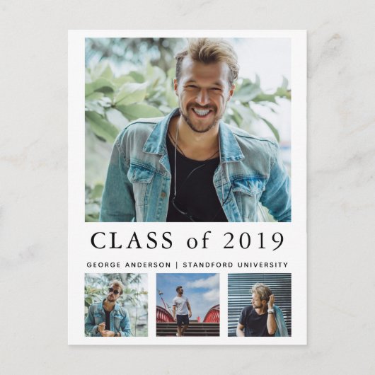 Foto der Minimalistischen Graduierungspartei Postkarte (Vorderseite)