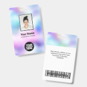 Foto der Mitarbeiter, Bar-Code, Logo, Name Ausweis (Front & Back)