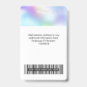 Foto der Mitarbeiter, Bar-Code, Logo, Name Ausweis (Back)