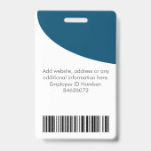 Foto der Mitarbeiter, Name, Logo, Bar-Code-Abzeich Ausweis (Rückseite)