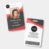 Foto der Mitarbeiter von Red Company, Logo, Bar Co Ausweis (Vorder- & Rückseite)