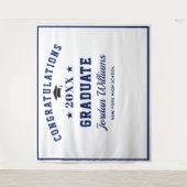 Foto der modernen Blue Graduation Party Wandteppich (Vorderseite)