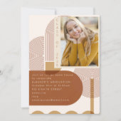 Foto der Modernen Geometrischen Terrakotta-Graduie Einladung (Vorderseite)