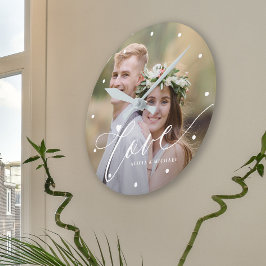 Foto der modernen Liebe Runde Wanduhr