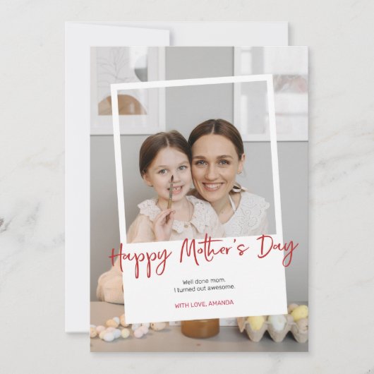 Foto der Mutter Feiertagskarte (Vorderseite)