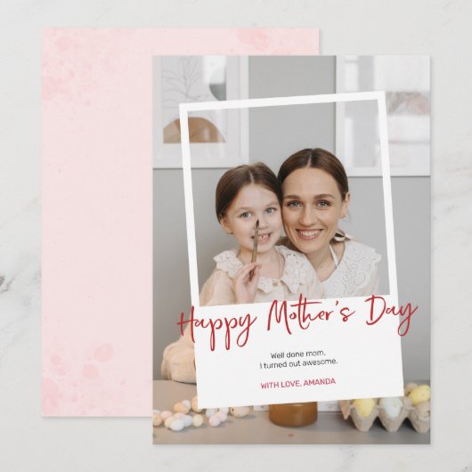 Foto der Mutter Feiertagskarte (Vorne/Hinten)