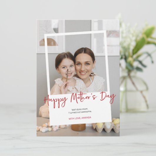 Foto der Mutter Feiertagskarte (Stehend Vorderseite)