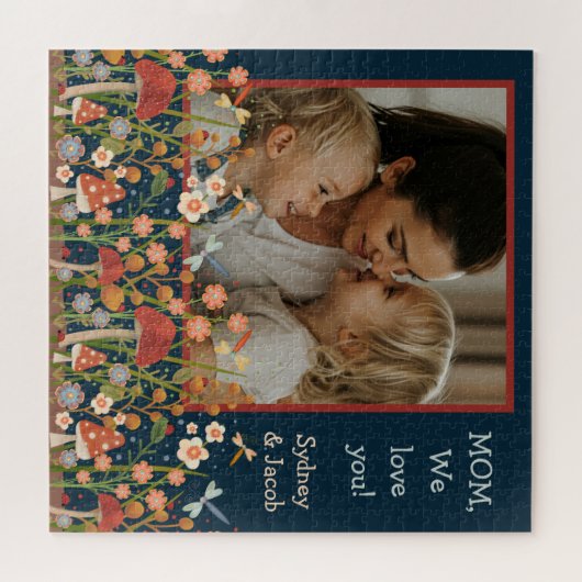 Foto der Mutter Puzzle Pilze Wildblumen (Horizontal)