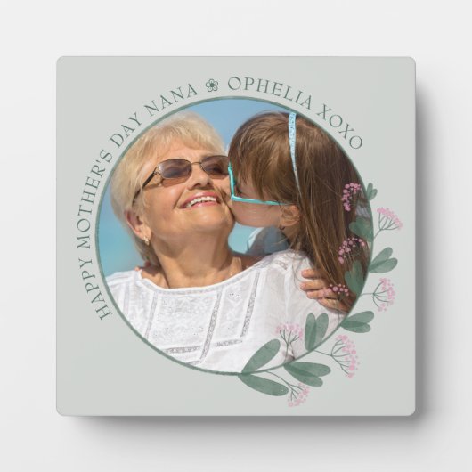 Foto der Mutter Rosa Wildblume Bilderrahmen Fotoplatte (Vorderseite)