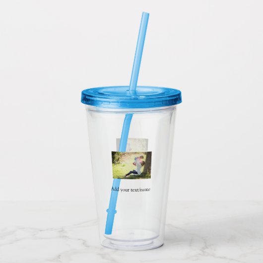 Foto der Mutter-Tochter-Familie fügt Bildtext-Name Acryltrinkbecher (Rückseite)