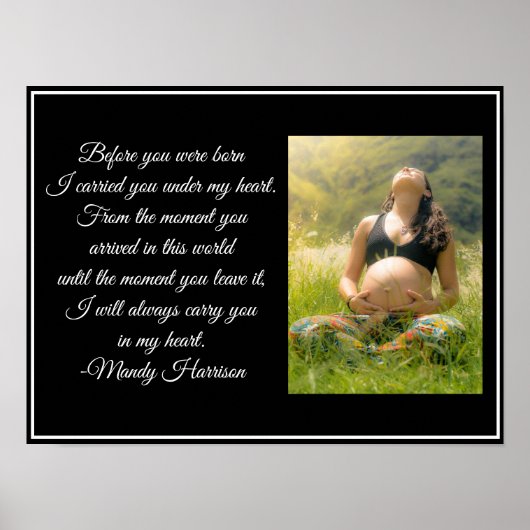Foto der Mutterschaft Schönes Zitat der schwangere Poster (Vorne)