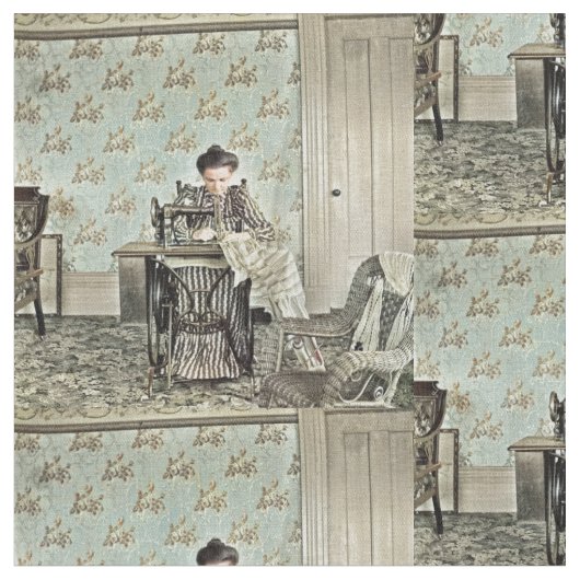 Foto der Nähmaschine 1890 Stoff (Nahaufnahme)