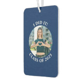 Foto der Navy Blue und White Circle School Autolufterfrischer (Links)