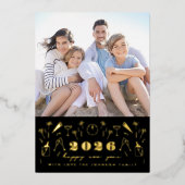 Foto der Neujahrssymbole Folien Feiertagskarte (Vorderseite)