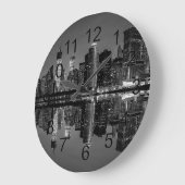 Foto der New York Cityskyline-Landschaft Große Wanduhr (Winkel)