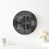 Foto der New York Cityskyline-Landschaft Große Wanduhr (Zuhause)