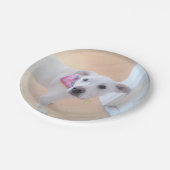 Foto der Niedlichen Sweet White Puppy Face Pappteller (Schrägansicht)
