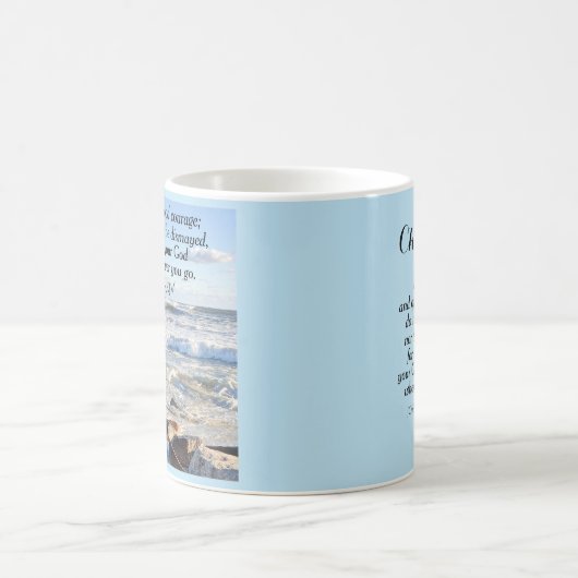 Foto der Ocean Courage Bible Verse Name Blau Kaffeetasse (Mittel)