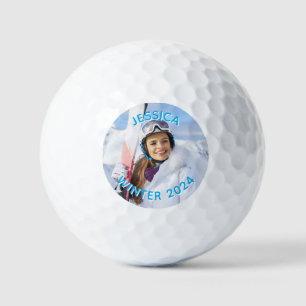 Foto der personalisierten Sky Blue Text-Reihe Golfball