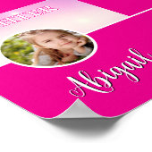 Foto der personalisierten Tochter und Name "Hot Pi Poster (Ecke)