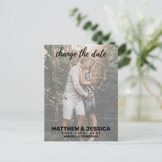 Foto der Personalisierten Verlobung Ankündigungspostkarte (Stehend Vorderseite)