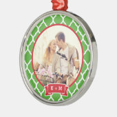 Foto der personalisierten Verlobung Monogramm Orna Ornament Aus Metall (Links)